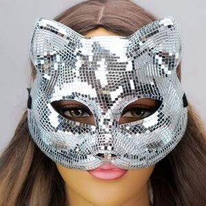 Mirror Glass Cat Woman Masquerade Mask
